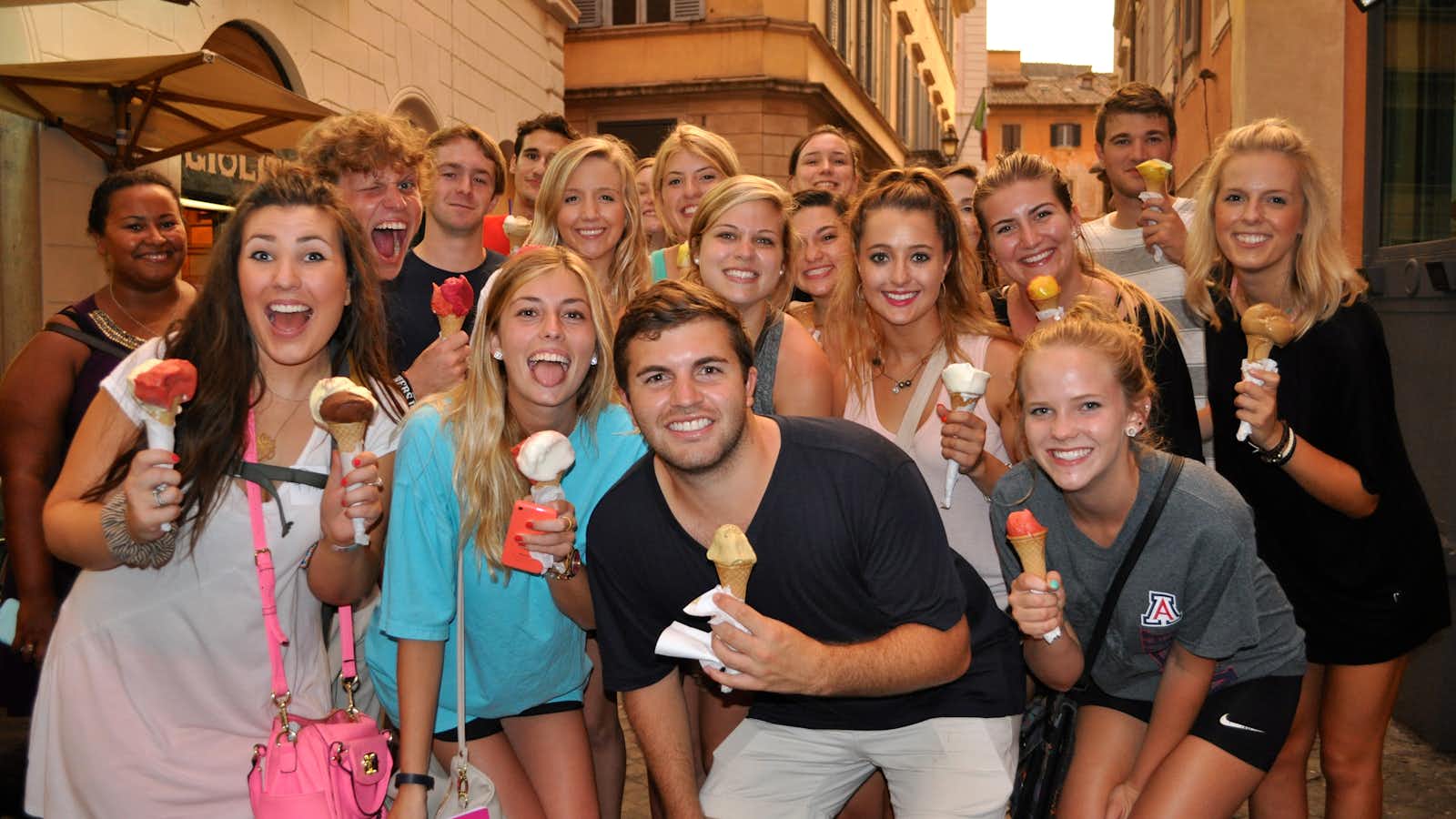 Students having gelato