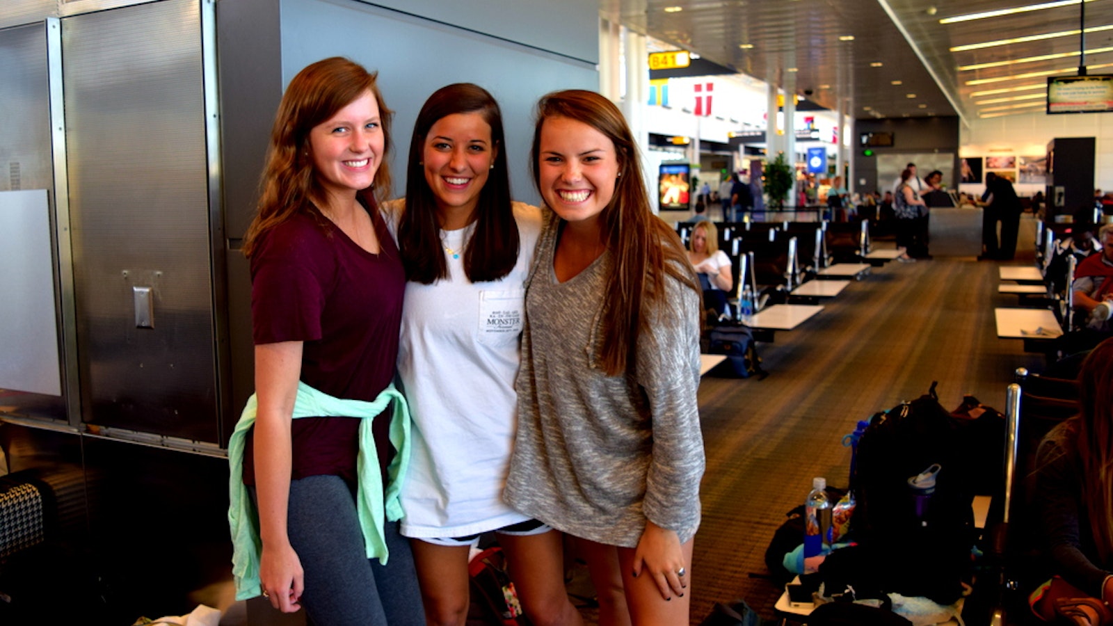 Students at the airport